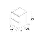 COQUETTES FUSSION LINE 250 2 tiroirs SBIANCATO 250 x 540 x 450 mm