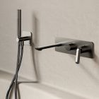FACADE ENCASTRÉE BAIN DOUCHE 2 SORTIES CHROMÉ NOIR BROSSÉ