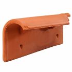Rive individuelle gauche terre cuite Panne S Flammé rustique - long. 34,2 cm x larg. 10,8 cm