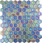 Mosaïque en verre recyclé - 556 SHELL DEEP HEX 35X35MM