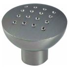 Bouton damier plat nickel satine Shepherd - Diametre 32 mm - Vendu par 1