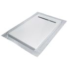 RECEVEUR 120 x 90 cm blanc resine imitation pierre - caniveau