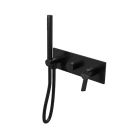 FACADE MITIGEUR BAIN DOUCHE 2 SORTIES PIEGA CHROME NOIR BROSSE PVD