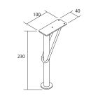 Jeu 2 pieds DEVA CHROME Hauteur 230 mm