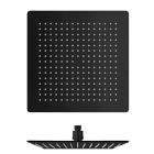 POMME DE DOUCHE SANDWICH INOX CARRE CHROME NOIR BROSSE