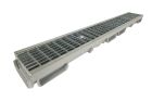 Caniveau bas en PVC avec grille caillebotis galvanisé - long. 1m x larg. 130mm - classe B125