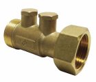 Clapet antipollution à double purge - Laiton brossé - Normé NF - Type EA - Ecrou tournant-Mâle 20/27 - Modèle long 58 mm - Montage toutes positions