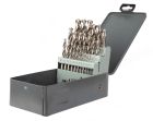 Coffret métallique 25 forets HSS meulé PRO din 338 angle 118° Ø1 à 13 mm par 0,5 mm