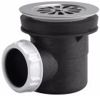 BB201 - Bonde douche NF Ø60 Sortie Horizontale - Bonde plastique. Ø 60mm - pour receveur grès, acier ou acrylique - sortie à coller Ø40 ou à visser 40/49 - grille inox.