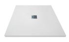 Receveur de douche résine imitation pierre - DESIGN SOLID SURFACE blanc rectangle - long. 150cm x larg. 100cm
