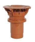 CHAPEAU AERAULIQUE AVEC PLATINE DE TOIT PLAT TUILE A DOUILLE DIAMETRE 160 TERRACOTTA    - VXT16T