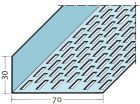 Profile de ventilation en L, perforation rectangulaire 30X70 mm - long. 2,50m