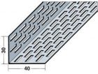 Profile de ventilation en L, perforation rectangulaire Section ventilation 139 cm2 / ml Naturel Longueur 2,50m Ep 40mm
