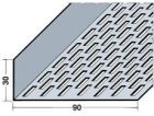 Profile de ventilation en L, perforation rectangulaire aluminium Naturel Section ventilation 346 cm² / ml