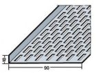 Profile de ventilation en L, perforation rectangulaire Section ventilation 346 cm2 / ml Naturel Longueur 2,50m