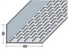 Profile de ventilation en L, perforation rectangulaire Section ventilation 208 cm2 / ml Noir Longueur 2,50m Ep 60mm