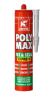 Colle de montage et mastic d etancheite POLY MAX FIX & SEAL EXPRESS gris transparent - cartouche de 300g