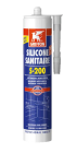 Mastic silicone sanitaire S-200 gris transparent - cartouche de 300ml