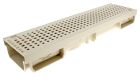 Caniveau bas avec grille piscine PVC sable - long. 0,5m x larg. 130mm - classe A15