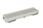 Caniveau bas avec grille piscine PVC gris - long. 0,5m x larg. 130mm - classe A15