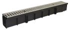 Caniveau avec grille et passerelle galvanise - long. 1m x larg. 115mm - classe A15