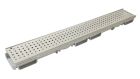 Caniveau bas avec grille perforeeen inox - long. 1m x larg. 130mm - classe A15