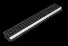 Caniveau Park profondeur 0 grille fonte - long. 1m x larg. 100mm - classe C250