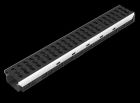 Caniveau Park profondeur 0 grille fonte - long. 1m x larg. 100mm - classe D400