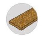 Bande resiliente en liege Caroplatre 5 - long. 1m x larg. 0,25m x ep. 110mm