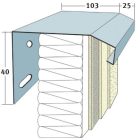 Profiles de couronnement en aluminium brut - long. 2,50m x ep. 100mm