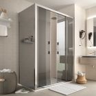 Paroi de douche - CLEAR Côte fixe FUMÉ jusqu'à 0,6 m x haut. 1,95 m