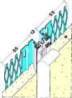 Joint de mouvement plat (jonc PVC 26mm) blanc en acier galvanisé - long. 3,00m x ep. 14mm