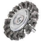 BROSSE CIRCULAIRE SUR TIGE 6MM D.100 MECHES TORSADEES ACIER