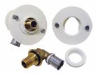 Fixoplac double pour plaque de platre alvéolaire, raccords coudés pour PER 12, Male 12/17, à sertir