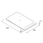 Plan de toilette UNIIQ 990 pour vasque à poser avec robinet et porte-serviettes en option ARDOISE NOIRE 990 x 12 x 460 mm