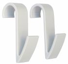 SRDB - Lot de 2 crochets pour sèche serviette tube rond blanc