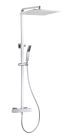 COLONNE DE DOUCHE THERMO. CARREE CHROMEE TOUT LAITON CARRE D'EAU 30X30