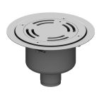 siphon de sols souples cloche sort. Vert  avec platine GE50mm  D150 ø 50 mm  Trous oblongs Ø08 mm, verrouillé 3kn