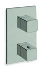 facade externe quadri laiton thermostatique  2 sorties metal brosse