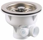 BB105 - Bonde à panier pour les éviers grès, inox, synthèse Ø90mm - NF - Sortie 40/49