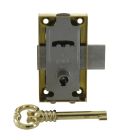 Serrure universelle en applique acier laitonné 20mm avec clé-blister x1