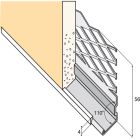 Arrêt bas déployé pour enduit gratté ép. 10mm jonc PVC blanc lg. 300cm