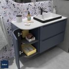 Coquette ALLIANCE 300 réversible 1 porte arrondie ouverture push NIGHT BLUE 300 x 540 x 450 mm