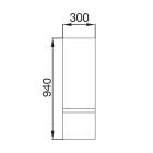 Module INFINITY 1 porte 1 tiroir GRIS MAT 300 x 940 x 240 mm