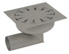 siphon de sol inox sort.horiz. GE50mm 200x200 ø63 mm trous oblongs verrouillé microbillé 3 Kn
