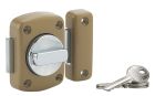 Verrou Alouette à bouton et cylindre 35 mm verni bronze  3 clés