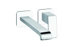 lavabo mural large quadri s 2 trous bec 22.5 cm chrome ex qs269