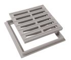 GRILLE DE SOL AVEC CADRE 250 X 250 GRIS CLAIR  - GRC25