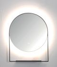 miroir rond avec tablette 60 black mat sensor on/off