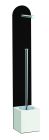 porte papier sur pied et porte balai sur pied h 64 cm noir mat